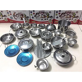 Bộ đồ chơi nấu ăn bằng inox 40 chi tiết