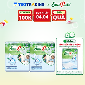 Combo 2 Tã Dán Người Lớn SunMate XA2 mới size L-10 miếng