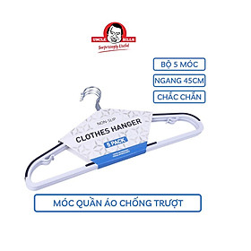 5 móc treo quần áo chống trượt chất liệu nhựa cao cấp cứng cáp Uncle Bills BL0687 đầu móc linh hoạt móc được mọi quần áo