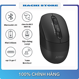 Mua Chuột Không Dây Bluetooth + Wireless Pin sạc qua cổng typec A4TECH FB10C - Hàng Chính hãng
