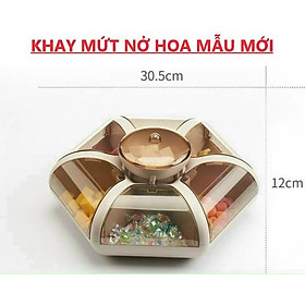 Khay đựng bánh kẹo tết, khay đựng mứt tết hình bông hoa sen tự bung mẫu mới nhất 2021