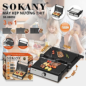 Mua Máy kẹp nướng đa năng 3IN1 SOKANY SK-08092 công suất cao 1500W  bộ 3 khay nướng đa năng  tháo lắp dễ dàng vệ sinh - HÀNG CHÍNH HÃNG - DELIYA