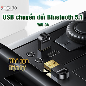 Hình ảnh USB chuyển đổi Bluetooth 5.1 YAU-34 Nhỏ gọn Nhẹ Nhàng Không Delay Hàng chính hãng