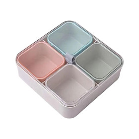 Divided Serving Tray with Lid Food Storage Containers for Nuts Dessert Cakes