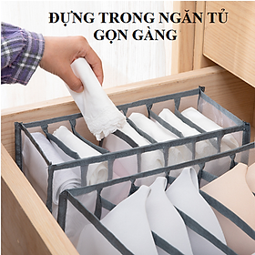 Túi lưới đựng đồ lót tất vớ cá nhân nhiều ngăn tiện lợi, hộp vải chia ô đựng đồ để tủ quần áo gọn gàng GD611-NQAL - 11 ngăn