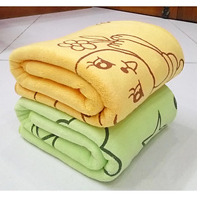 02 khăn tắm dày đẹp in hình ngộ nghĩnh KT 70x140cm (Giao màu ngẫu nhiên)