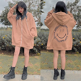 Áo Hoodie Zip - Áo Khoác Nỉ Bông Unisex Nam Nữ in SMILE Hàn Quốc HOT TREND Ulzzang NUPAKAKCHI