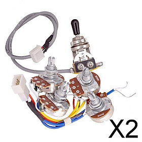 2xGuitar Circuit Wiring Kit Tone Volume Control A500K B500K Pots Switch for LP