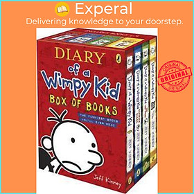 Sách - Diary of a Wimpy Kid Box of Books by Jeff Kinney (UK edition, paperback)