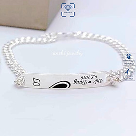 Lắc đôi bạc khắc tên miễn phí, Anchi jewelry