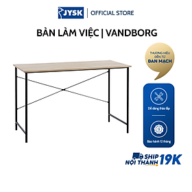 Bàn làm việc JYSK Vandborg gỗ công nghiệp khung kim loại xám/đen 120x75x60cm