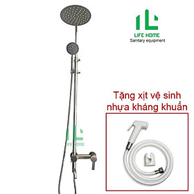 Sen Cây Tròn INOX 304 Nóng Lạnh Cao Cấp LIFEHOME (Tặng vòi xịt vệ sinh nhựa kháng khuẩn)