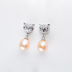 Bông Khuyên Tai Ngọc Trai - Kiểu Treo Lắc - Tinh Tế - Trang Sức Cô Tấm - HOLY PEAL - COTAM15041 - Bạc Ý S925 Nạm Ziconia