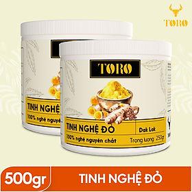 Bộ 2 Hũ Tinh bột nghệ đỏ TORO Curcumin - 100% tinh nghệ đỏ từ Dak Lak - 250g/ Hũ