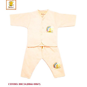 Bộ áo nỉ cotton 2 lớp dài tay BABIBOO - BBC24