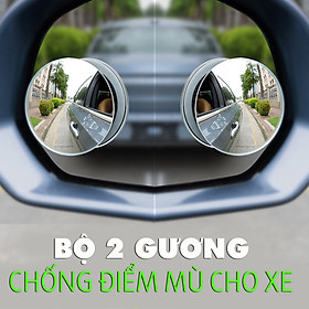 Bộ 2 gương lồi tràn viền xoay 360 độ gắn cho kính gương chiếu hậu tránh điểm mù cho xe Hơi, Xe Ô tô - Hàng nhập khẩu