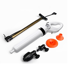 Mua Súng thần công thông tắc bồn cầu hàng cao cấp  an toàn hiệu quả chất liệu nhựa ABS  có đồng hồ đo áp suất  các đầu tì nhiều vị trí khác nhau