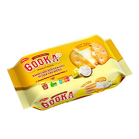 BÁNH CRACKER KEM DẺO VỊ DỪA - SẦU RIÊNG GOOKA NOUGAT FILLING BIBICA