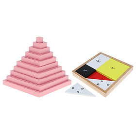 Montessori Chất Liệu Gỗ Đồ Chơi-Pythagoras Định Lý & Khối Tháp Khối Bộ