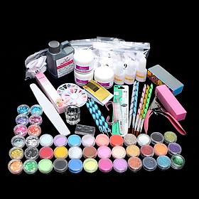 Acrylic Manicure Set Acrylic Powder Glitter for Nail Art Kit Crystal Rhinestone Brush Decoration Tools Kit Manicure