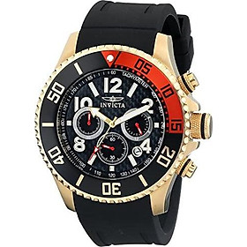 Invicta Men's 13729 Pro Diver Chronograph Black Carbon Fiber Dial Black Polyurethane Strap Watch