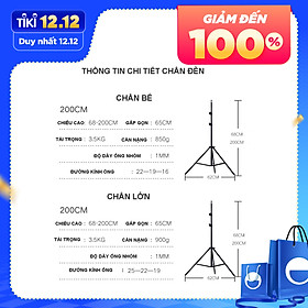 Mua Chân Đèn Studio  Chân Đèn Flash Cho Chụp Ảnh  Quay Phim   Livestream làm bằng hợp kim nhôm cao 2m gấp gọn 70cm