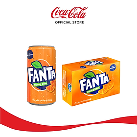 Thùng 24 Lon Mi-nhon Nước Giải Khát Fanta hương cam Lon 235ml lon