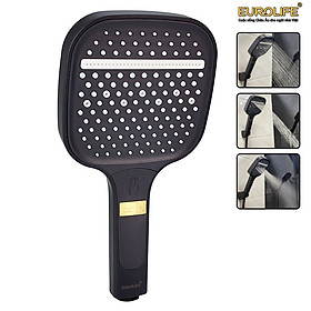 Mua Bộ tay dây sen 3 chức năng chảy  nhựa ABS mạ đen Eurolife EL-128SH-D