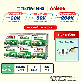 Thùng 48 Hộp Sữa Anlene Đậm Đặc 4X Ít Béo Hương Vani (12 x 4 x 125 ml)
