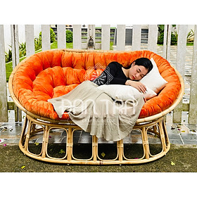 Mua Ghế Mây Mamasan Size 1m6  Ghế Sofa Mây  Ghế Mây Papasan Đôi Thư Giãn Kèm Nệm Cao Cấp - Xưởng Bàn Ghế Mây Tre ĐAN TRÀ