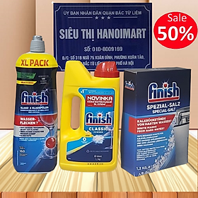 Combo bột rửa bát finish 1kg + bóng finish 750ml + muối finish 1.5kg - hanoimart