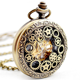 Hình ảnh Đàn ông Roman Digits Scale Pocket Watch Chuỗi đồng hồ Tương tự Thang máy unisex Retro Steampunk Chuỗi cơ khí