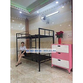 Giường sắt tầng trụ vuông - kích thước 1mx1m - hình chụp thật - Nội Thất Bảo An