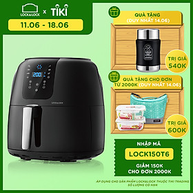 Nồi Chiên Không Dầu Điện Tử Lock&Lock EJF296BLK (7.2 Lít) - Kèm Chảo Nướng - Hàng Chính Hãng