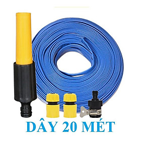 Bộ dây vòi xịt nước rửa xe, tưới cây . tăng áp 3 lần, loại 20m 206587 cút sập,nối nhựa đen+ tặng đai