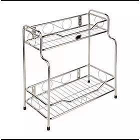 Kệ gia vị ống cầu thang 2 tầng inox bền đẹp