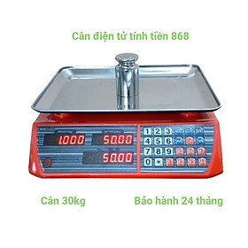 Mua cân điện tử tính tiền ( 868 ) dùng cho bán hàng hoa quả trái cây  thịt cá.vv...mặt cân được làm bằng inox dày sáng bóng