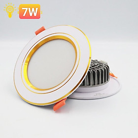 Mua Đèn âm trần 7w viền vàng 3 chế độ