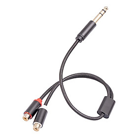 6.35mm RCA to 1/4 Adapter Cable Y Splitter Cable 6.35mm 1/4 Male to Dual RCA Female for Show