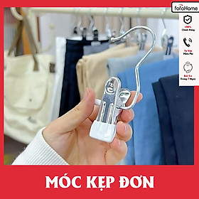 Móc Kẹp Đơn Chất Liệu Thép Không Gỉ, Móc Treo Đa Năng Cần Thiết Trong Mọi Gia Đình Treo Quần Áo, Mũ, Nón ,Tất, Vớ Chống Gió Thổi Bay Đa Năng Bằng Inox Bọc Nhựa - Màu Ngẫu Nhiên