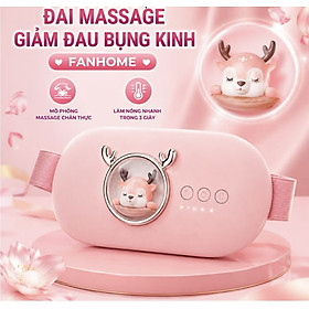 Đai Massage Chườm Nóng Bụng Kinh FANHOME WY-N08, Đai Sưởi Ấm Bụng Kinh 5 Chế Độ Rung, 5 Mức Nhiệt Giảm Đau Bụng Kinh