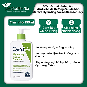 Sữa rửa mặt dưỡng ẩm dành cho da thường đến da khô Cerave Hydrating Facial Cleanser - Mỹ (355ml/ Chai nhỏ)