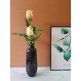 Mua Bình cắm hoa bằng đá tự nhiên màu đen chỉ trắng BHD007