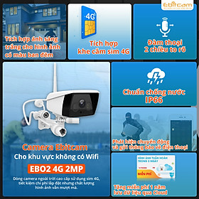 Mua Camera IP WIFI Sử Dụng SIM 4G Ebitcam EB02 gắn Ngoài Trời - Hàng chính hãng