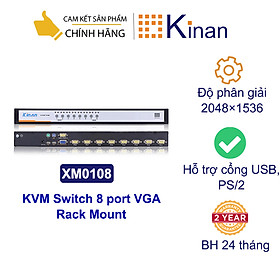 KVM Switch 8 cổng VGA, Kinan XM0108 hỗ trợ cổng USB, PS 2