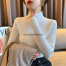 Áo Len Cổ Lọ Dài Tay Dệt Kim Phong Cách Hàn Quốc Thời Trang Thu Đông - Dou Collection - Mã TA032