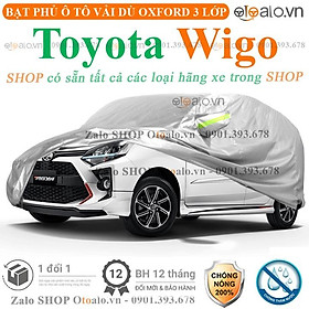 Bạt che phủ xe ô tô Toyota Wigo 3 lớp cao cấp