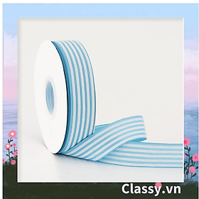 Ruy băng vải sợi poly Classy dài 01MÉT, họa tiết kẻ sọc, nhiều màu Q1084