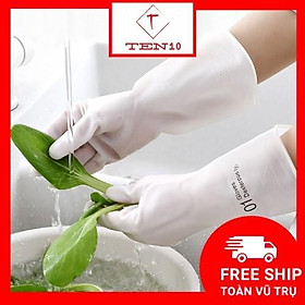 Mua Bao tay cao su  găng tay làm bếp rữa chén siêu dầy chất liệu cao su latex  siêu dầy  silicon  màu trắng