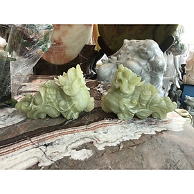 Cặp Tỳ Hưu phong thủy đá ngọc Onyx - Dài 20 cm